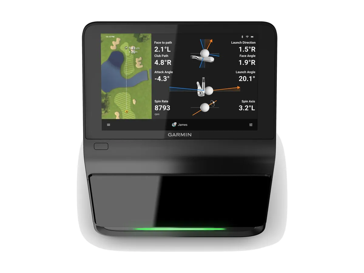 Garmin Approach R50 launch monitor with its built-in touchscreen